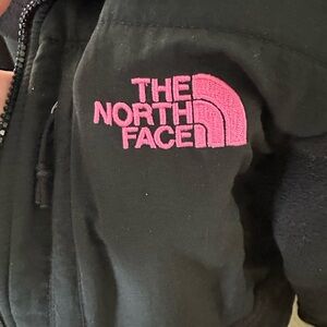The North Face Kids Black and Pink Puffer Jacket